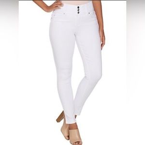 LAURIE FELT SILKY CURVE SKINNY WHITE JEANS WITH VITAL STRETCH TECHNOLOGY XXS